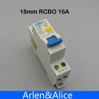 16a Rcbo 18มม. 1pn 6ka กระแสไฟที่ตกค้างตัวตัดวงจรโดยอัตโนมัติ Differential พร้อมการป้องกันการรั่วไหลของกระแสเกิน