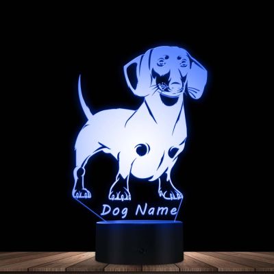 ดัชชุนสุนัขพันธุ์3D O Ptical I Llusion โคมไฟแฮนด์เมดโคมไฟไส้กรอกสุนัขสัตว์เลี้ยงลูกสุนัข LED ไฟกลางคืนที่มีการเปลี่ยนสีภาพโคมไฟ