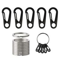 ✵ 10pcs/set Small Carabiner Clip with Keyrings 32mm Aluminum Carabiner Keyring Clip for Camping Keychains Hiking Outdoor