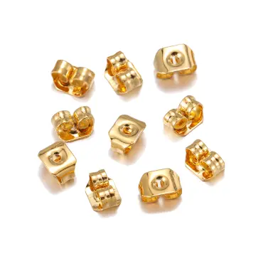 100pcs/lot Stainless Steel Hypoallergenic Earring Back Stopper Gold Steel  Tone Ear Back Plugs Fit DIY Jewelry Making Findings