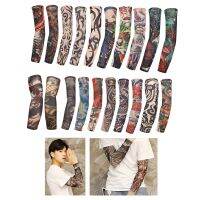 1PCS Street Tattoo Arm Sleeves Sun UV Protection Arm Cover Seamless Outdoor Basketball Riding Sunscreen Arm Sleeve For Men Women Sleeves