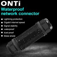 ✒☽₪ ONTi RJ45 waterproof Connector IP67 Ethernet Network Cable Connector Double Head Adapter Coupler Extension for Cat5 6 7 8P8C