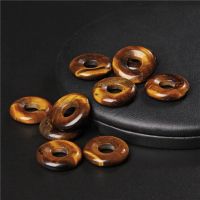 18mm Natural Stone Tiger Eye Donut Charms Pendant For diy Jewelry making Peace Buckle Large Hole Reki Stone Child Couple Gift