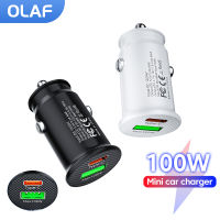 Mini 100W USB Car Charger Type C PD Quick Charge 3.0 Car Phone Charger Fast Charging Adapter สำหรับ Xiaomi Samsung