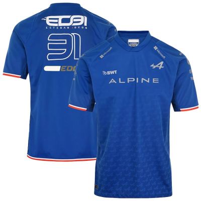 เสื้อยืดแขนสั้นทีมอัลไพน์ F1สีฟ้า2022สูตรอลองโซ่รุ่น1ปีคอลเลกชันฤดูร้อนใหม่สำหรับผู้ใหญ่เด็กผู้ชาย