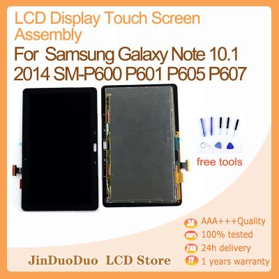 ต้นฉบับเหมาะสำหรับรุ่น Samsung Galaxy Note 10.1 2014 SM-P600 P605 P6000 P600 P607ชิ้นส่วนจอสัมผัสแอลซีดีของเครื่องแปลงดิจิทัล P601