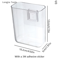 Longjia Tools กล่องเก็บของติดผนังโปร่งใสกล่องจัดระเบียบชั้นวางข้างเตียงแบบไม่เจาะติดผนัง
