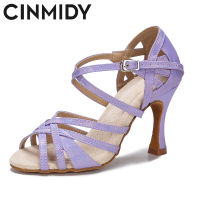 CINMIDY รองเท้าเต้นรำละตินสำหรับผู้หญิงแทงโก้รองเท้าเต้นรำบอลรูมสาวในร่มเต้นรำการฝึกอบรมรองเท้านุ่มแต่เพียงผู้เดียวพรรครองเท้า