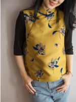 【CW】 Ethnic Cotton Chinese Printed Hanfu Blouse Clothing Tang Blusas Gilet Shirt