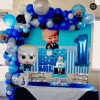 1Set Boss Baby Latex Balloons BOSS Theme Foil Ballons Baby Shower Happy Birthday Decor Party Gift Boys 1St Cartoon Helium Globos