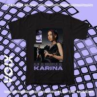 【New】คอตต้อนคอกลมเสื้อยืด พิมพ์ลาย Kpop AESPA "GIRLS" Karina Giselle Winter Ningning สําหรับผู้หญิงS-5XL