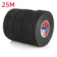 25M 9/15/19/25MM Heat-resistant Adhesive Cloth Fabric Tape For Automotive Cable Tape Harness Wiring Loom Electrical Heat Tape