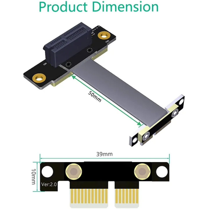 【ready Stockandcod】1 2 5 6pcs Pcie X1 Riser Cable Dual 90 Degree Right