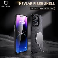 ⇎ฟรีกระจกนิรภัย SmartDevil เคสศัพท์มือถือ กันกระแทก ลายปีศาจ KEVLAR สําหรับ For 14 Pro Max 14 Pro 14 plus 14