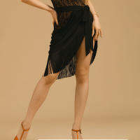 กระโปรงเต้นรําละตินสําหรับผู้หญิงกระโปรงสายหญิง RumbaTango Samba Chacha Practice Dancewear L2181