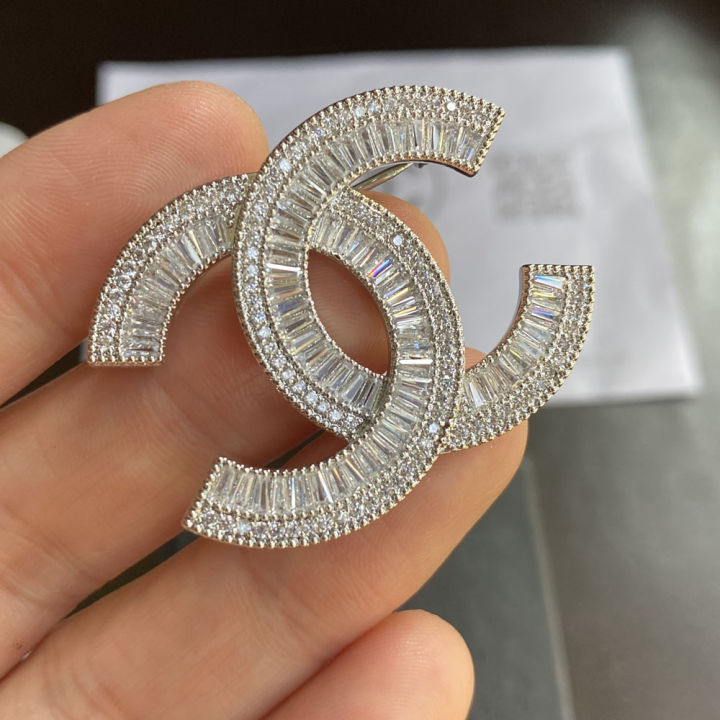 [Real Photos] Original C+ Sparkling Rhinestone Letter Brooches for ...