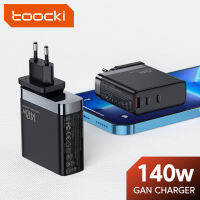 Toocki 140W เครื่องชาร์จ GaN USB Type C PD3.1ที่ชาร์จความเร็วสูง4.0ชาร์จเร็ว3.0ที่ชาร์จแบตเตอรี่โทรศัพท์สำหรับแล็ปท็อปแมคบุ๊ค iPhone Samsung Huawei