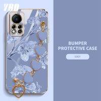 YBD เคสป้องกันกล้องที่แม่นยำสำหรับ Infinix Hot 11S NFC สไตล์ผู้หญิงเคสป้องกันการตกพร้อมสร้อยข้อมือลวดลายรักน่ารัก