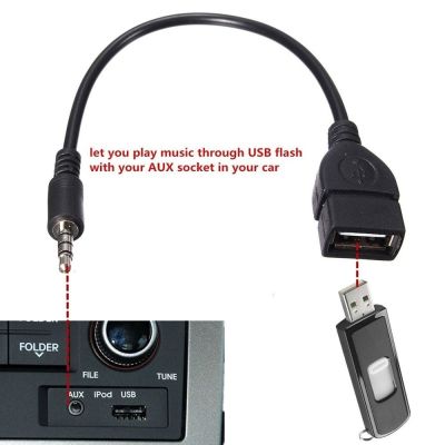 สาย OTG 3.5 มิลลิเมตร AUX ปลั๊กเสียง TO USB 2.0 แจ็คตัวเมียตัวแปลง OTG สายอะแดปเตอร์ 1A