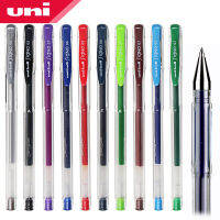 10ชิ้น UNI สีเจลปากกา UM-100 0.5มิลลิเมตรนักเรียนทดสอบปากกาสีดำสีแดงสีฟ้าปากกาลายเซ็นโลหะปลายปากกาคลาสสิกทนทาน15สีให้เลือก