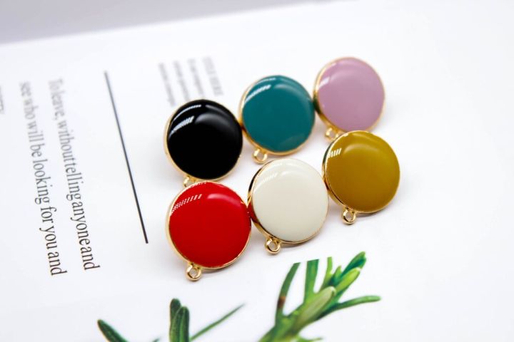zeroup-enamel-alloy-stud-earring-simple-style-for-women-diy-jewelry-accessories-handmade-materials-6pcs-diy-accessories-and-others