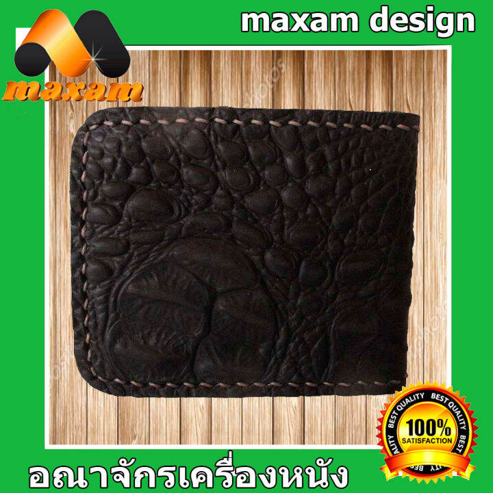 สีดำ-2พับ-ทรงสั้น-ดูเสมือนจริง-จระเข้อัดลาย-cowhide-กระเป๋าหนังแท้