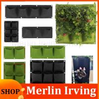 Merlin Irving Shop 2/4/9 Pockets Vertical Garden Grow Bags Plant Wall Hanging Planting Pots Grow Planter Vegetable Gardening Supplies