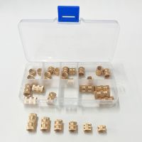 30PCS/set M8 M10 Brass Heat Threaded Insert Nut Assortment Kit Knurled Molding Injection Embedded Copper Nut for Plastic