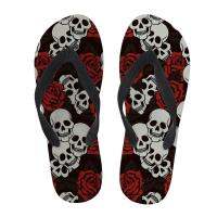 Twoheartsgirl Mexico Skull Print Flip Flops Soft Rubber Sole Flat Slippers for Women Casual Female Ladies Summer Beach Flipflops