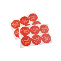 600pcs/Lot Cute Red Love You Round Handmade Box Packaging Sealing Label Sticker Adhesive Stationery  Wholesale Stickers Labels