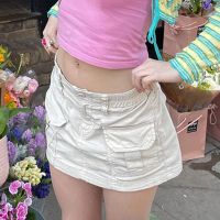 【Feb】 2022 Streetwear Women 39;s Short Skirt Y2K Low Waisted Elegant Pockets Zippered Cargo Skirt Sexy Summer Harajuku Outfits Korean