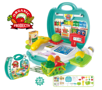 ชุดบทบาทการศึกษาสำหรับเด็ก พร้อมกระเป๋าเดินทางแบบง่ายun   Kids Supermarket กับ Easy Pack Travel Case