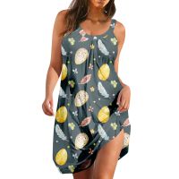 【HOT】♤ Gown Dresses Easter Sleeveless Egg Pattern for