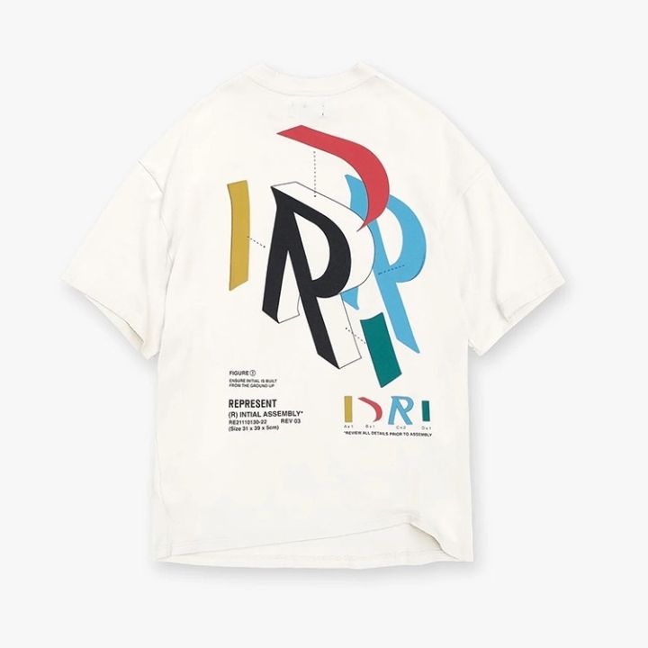 represent-rep-color-three-dimensional-letter-printing-summer-leisure-loose-high-street-round-neck-mens-and-womens-short-sleeved-t-shirt