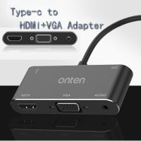 ♟☸✠ Usb3.0 adapter Type-c to HDMI VGA converter 4K Video card for TV projector PD charging Screen Sharing dock station 3.5mm jack