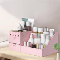 LED Mirror Makeup Organizer Bathroom Large Capacity Drawer Makeup Storage Box Skin Care Dressing Table Girl Cosmetic Beauty Case