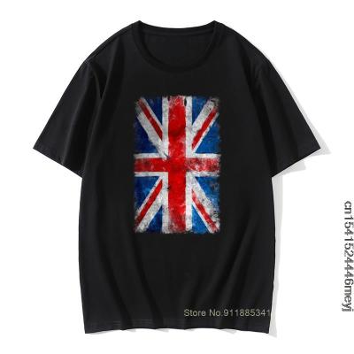 British Flag Tshirt Men Union Jack Tshirts Print Vintage Shirts Guys Vintage T-Shirt Summer Tees Short Sleeve New Cotton