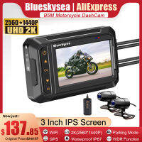 Blueskysea B5M WiFi รถจักรยานยนต์ Dash CAM Recorder dual UHD 2K DVR กล้องกันน้ำ WDR GPS รถจักรยานยนต์กล้อง PK blueskysea B1M