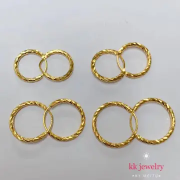 Real Gold-Plated Z Large Twist Hoop Earrings - Accessorize India