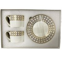 Tea Mugs Coffee Mate Cup and Saucer Dish with Pattern Set 2PCS/Set Box Catering Bone China Multi-style Simple Ceramic