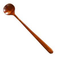 Long Spoons Wooden Natural Round Cooking Spoon for Soup Cooking Mixing Stirr Korean Style Kitchen Utensil Eco-Friendly Reusable Cables