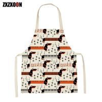 Animal Dachshund Dog Printed Kitchen Apron Home Cooking Baking Accessories Sleeveless Apron Cleaning Tool Delantal Cocina Aprons