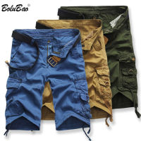 BOLUBAO Summer New Mens Overalls Straight Casual Cargo Shorts Mens Multi-Pocket Loose Five-Point Shorts Male