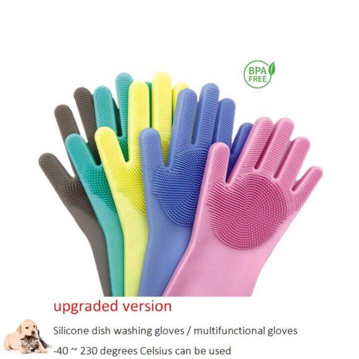 40-230c-available-dishwashing-gloves-silicone-dish-washing-gloves-household-microwave-oven-glove-car-pet-brush-cleaning-tools-safety-gloves