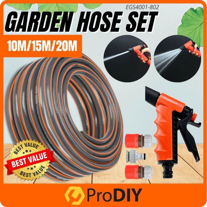 10M/15M/20M Eagle Garden Hose Set EGS4001802 Reel Wall Mounted Bracket