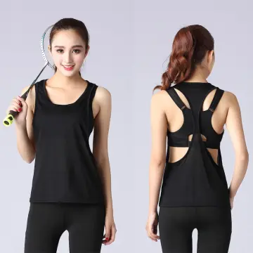 Loose yoga clothes for fitness sport shirt women blouse O-neck