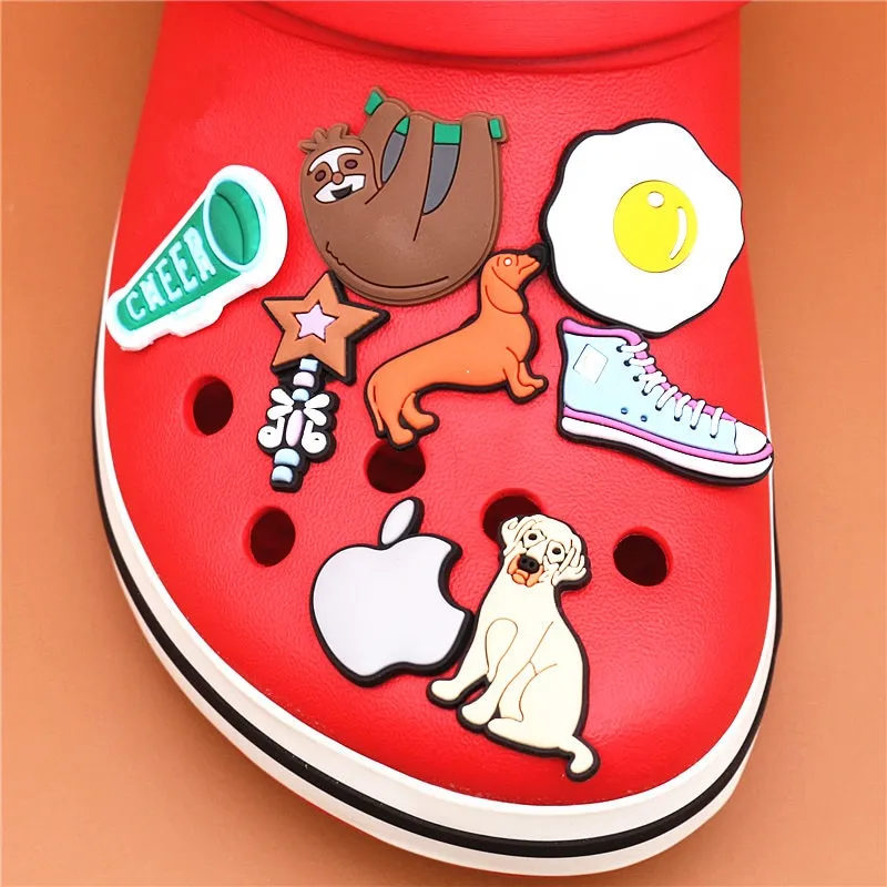 12pcs/set Glitter Love Bear Novelty Cute Shoe Croc Charms PVC Shoe