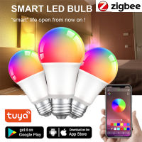 Tuya Zigbee Smart Light Led Bulb RGBCW E27 18W Color Changing Led Lamp Smart Life APP Control Works With Alexa And Home