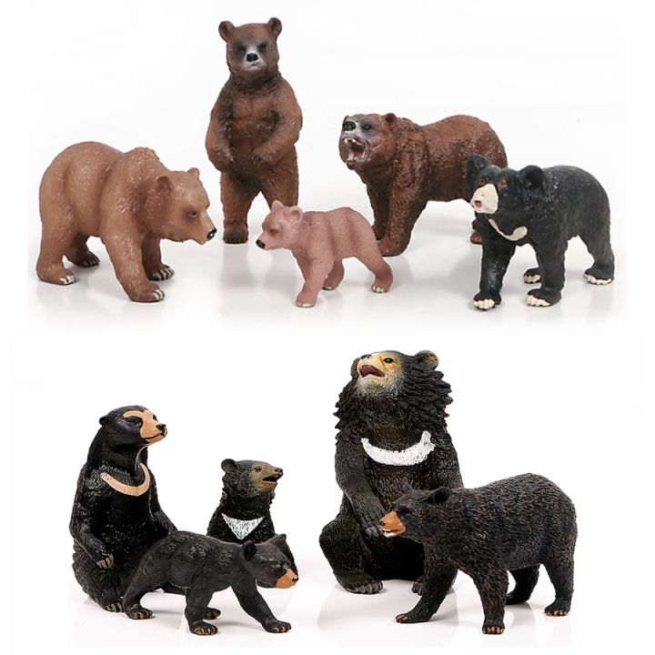 Plastic Animal Figure Toy Bear Plastic Models Forest Animals - Animal Models  Black - Aliexpress 