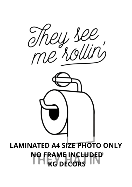 KG Decors ATBP Toilet Wall Decor Photo Laminated A4 Size with Unique